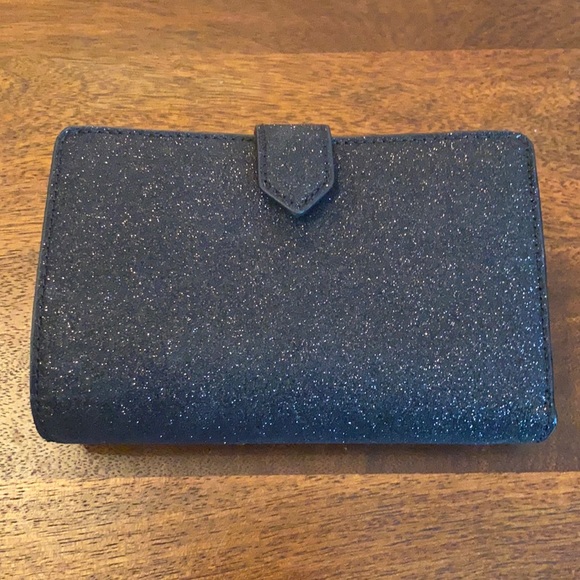 NIB- Kate Spade Lola glittery black medium bi-fold wallet - Picture 10 of 10